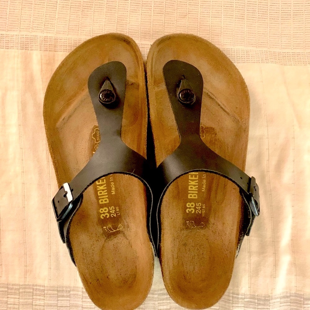 Beautiful Birkenstocks's Black, Gizeh 245, Size 38